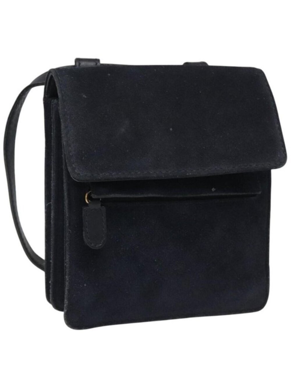 Authentic GUCCI Shoulder Bag Suede Navy